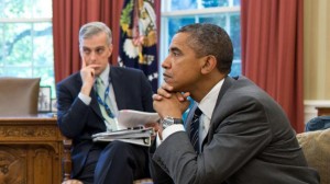 President Barack Obama and White House Chief of Staff Denis McDonough.