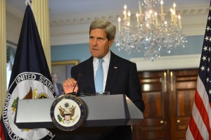 US Secretary of State John Kerry on Aug. 30, 2013, claims to have proof that the Syrian government was responsible for a chemical weapons attack on Aug. 21, but that evidence failed to materialize or was later discredited. [State Department photo]