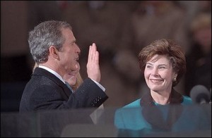 George W. Bush taking the presidential oath of office on Jan. 20, 2001. (White House photo)