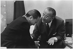 President Lyndon Johnson meeting with South Vietnamese President Nguyen van Thieu on July 19,1968. 