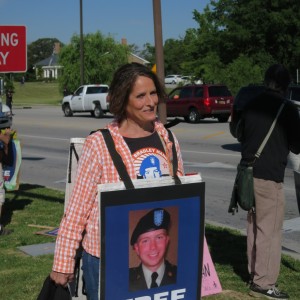 A protester marching in support of Pvt. Bradley (now Chelsea) Manning. (Photo credit: bradleymanning.org)
