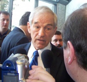 Rep. Ron Paul, R-Texas, answering questions while campaigning in New Hampshire in 2008. (Photo credit: Bbsrock)
