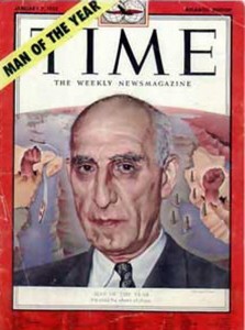 Iran's former Prime Minister Mohammed Mossadegh as pictured on the cover of Time magazine as 1951's "Man of the Year." Two years later, he was overthrown by a CIA-sponsored coup.