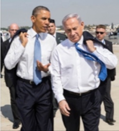 President Barack Obama talks with Israeli Prime Minister Benjamin Netanyahu as they walk across the tarmac at Ben Gurion International Airport in Tel Aviv, Israel, March 20, 2013. (Official White House Photo by Pete Souza)