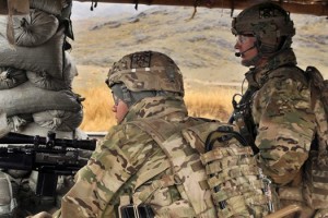 U.S. troops in Afghanistan man a checkpoint near Takhteh Pol in Kandahar province, Afghanistan, Feb. 26, 2013. (U.S. Army photo by Staff Sgt. Shane Hamann)