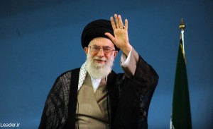 Iran's Supreme Leader Ali Khamenei, waving to a crowd. (Iranian government photo)