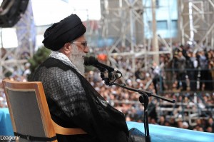Iran's Supreme Leader Ali Khamenei speaks to a crowd. (Iranian government photo)