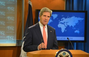 Secretary of State John Kerry delivering remarks on the crisis in Syria. (State Department photo)