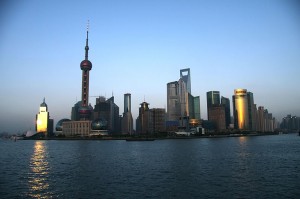 The skyline of Shanghai, China. [Photo credit: Carl LovÃ©n on Flickr]