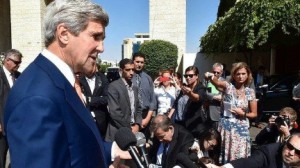 Secretary of State John Kerry addresses reporters on July 23, 2014, in Ramallah, West Bank. (U.S. government photo)