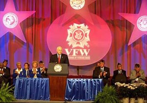 Vice President Dick Cheney speaking before the Veterans of Foreign Wars on Aug. 26, 2002. [Source: White House]
