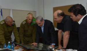Israeli Prime Minister Benjamin Netanyahu meeting with his generals to discuss the offensive in Gaza in 2014. (Israeli government photo)