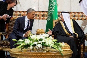 Saudi King Salman meets with President Barack Obama at Erga Palace during a state visit to Saudi Arabia on Jan. 27, 2015. (Official White House Photo by Pete Souza)