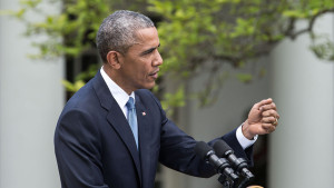 President Barack Obama at the White House on April 28, 2015, making comments on the death of Baltimore resident Freddie Gray apparently from injuries suffered at the hands of police. (White House photo)