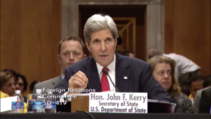 Secretary of State John Kerry testifying before the Senate Foreign Relations Committee on April 8, 2014. (Screenshot from foreign.senate.gov)