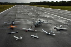 A collection of "unmanned aerial vehicles" or military drones. (Photo credit: U.S. Navy, by Photographer’s Mate 2nd Class Daniel J. McLain )