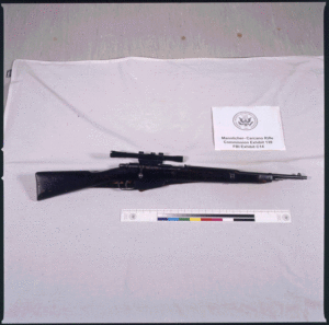 The Mannlicher-Carcano rifle allegedly used to murder President John F. Kennedy.