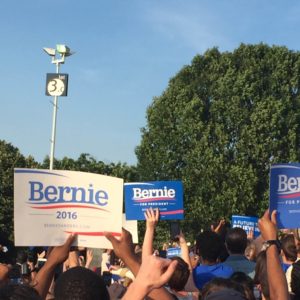 Bernie Sanders supporters rally in Washington D.C. on June 9, 2016. (Photo credit: Chelsea Gilmour) 