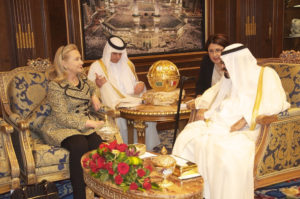 U.S. Secretary of State Hillary Clinton meets with Saudi King Abdullah in Riyadh on March 30, 2012. [State Department photo]