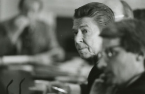 President Ronald Reagan with Budget Director David Stockman. (Photo credit: Reagan Library)