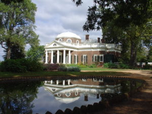 Thomas Jefferson's mansion at Monticello near Charlottesville, Virginia.