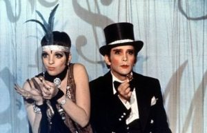 Liza Minnelli and Joel Grey performing "Money Makes the World Go Around" in the movie, "Cabaret." 