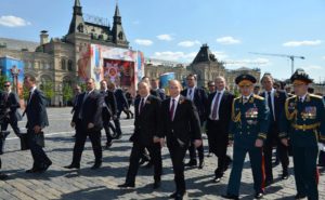 El presidente ruso, Vladimir Putin, después del desfile militar en la Plaza Roja 9 de mayo, el año 2016 Moscú.  (Foto de: http://en.kremlin.ru)