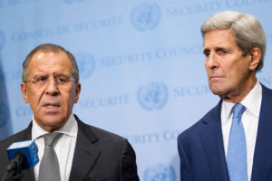 Secretary of State John Kerry (right) and Russian Foreign Minister Sergey Lavrov. (U.N. photo)