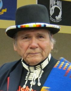 Native American activist Dennis Banks being honored at a ceremony in 2013. (Wikipedia)