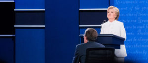 Democratic presidential nominee Hillary Clinton at the third debate with Republican nominee Donald Trump. (Photo credit: hillaryclinton.com)