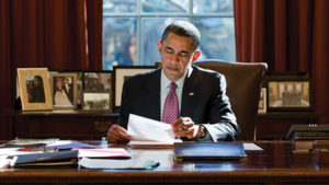 President Obama in the Oval Office.