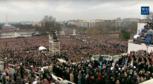 The crowd at President Trump’s inauguration on Jan. 20, 2017. (Screen shot from Whitehouse.gov)