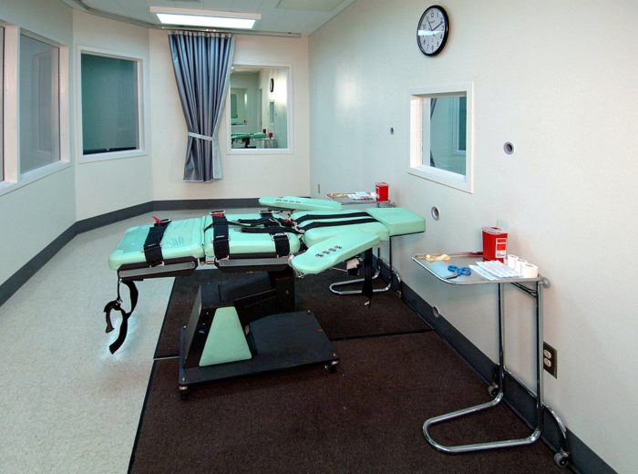 A gurney at San Quentin State Prison in California used for executions by lethal injection (Wikimedia; California Department of Corrections and Rehabilitation)