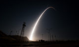 An unarmed Minuteman III intercontinental ballistic missile launches during an operational test, April 26, 2017, from Vandenberg Air Force Base, Calif. (U.S. Air Force photo by Senior Airman Ian Dudley)