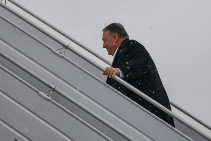 Pompeo leaving Warsaw, Feb. 13, 2019. (State Department photo by Ron Przysucha) 