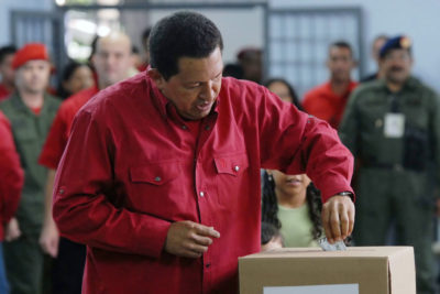 Chavez voting in 2007. (Wikimedia)