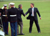 Blair welcoming George W. Bush to England. Wikimedia)