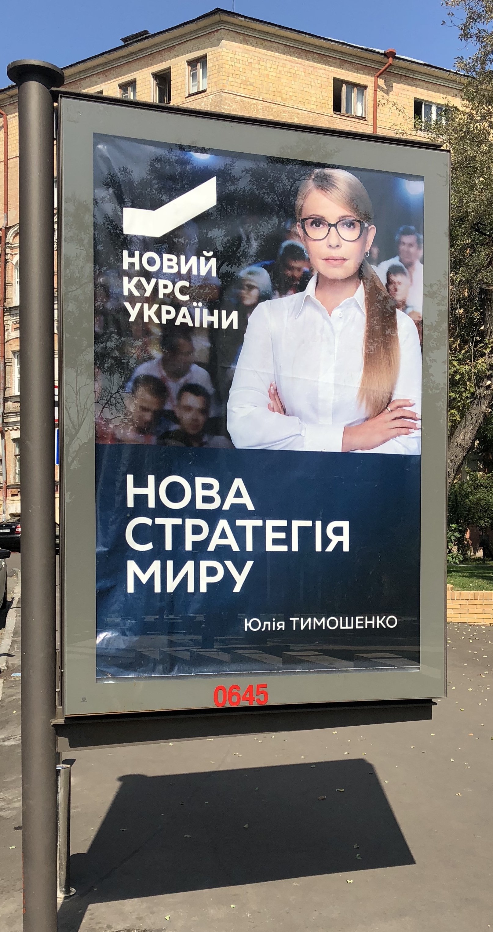 2018 billboard for Yulia Tymoshenko in Kiev. (Wikimedia Commons) 