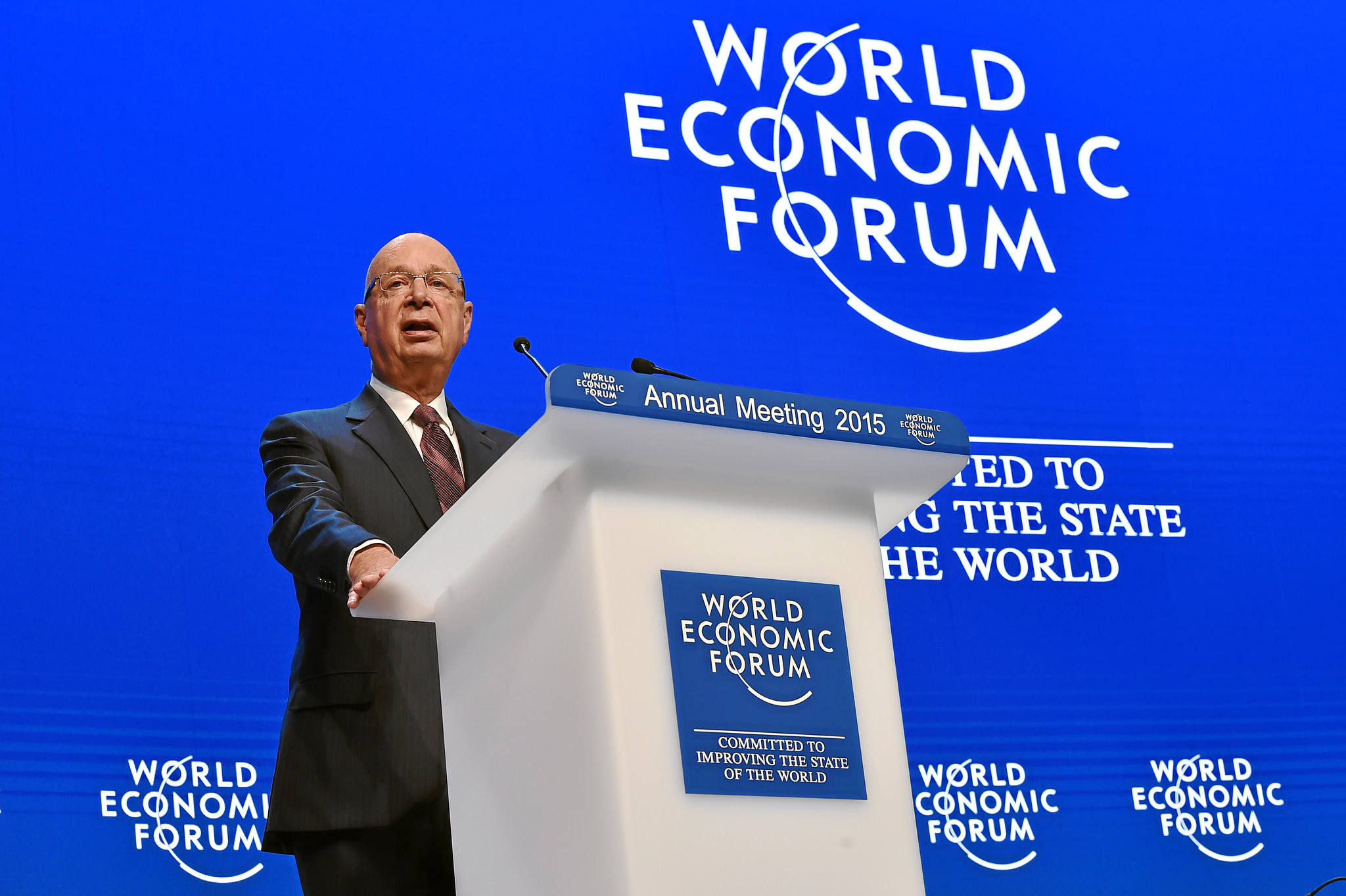 Klaus Schwab, founder and executive chairman, World Economic Forum, on Jan. 21, 2015. (World Economic Forum, Flickr, CC BY-NC-SA 2.0)