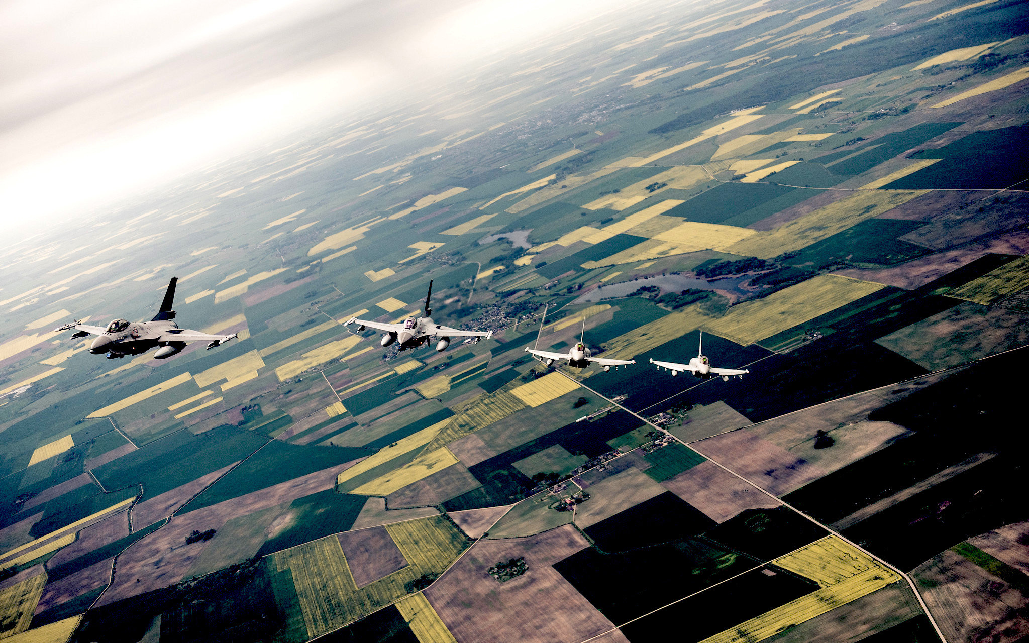 A formation of NATO fighter jets flying over Lithuania in 2015. Photo: NATO.